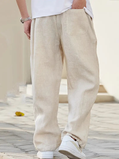 Liam Men's Linen Pants - Baggy Summer Pants with Breathable Comfort and Durable Finish
