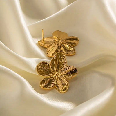 Juliette - Vintage blomsterøreringe i guld