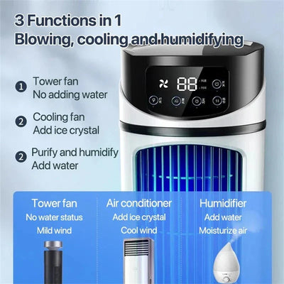 CoolBreeze Mini - 3-i-1 USB-luftkøler med 300 ml vandtank
