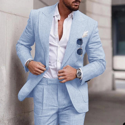 Men's 2-piece linen wedding suit