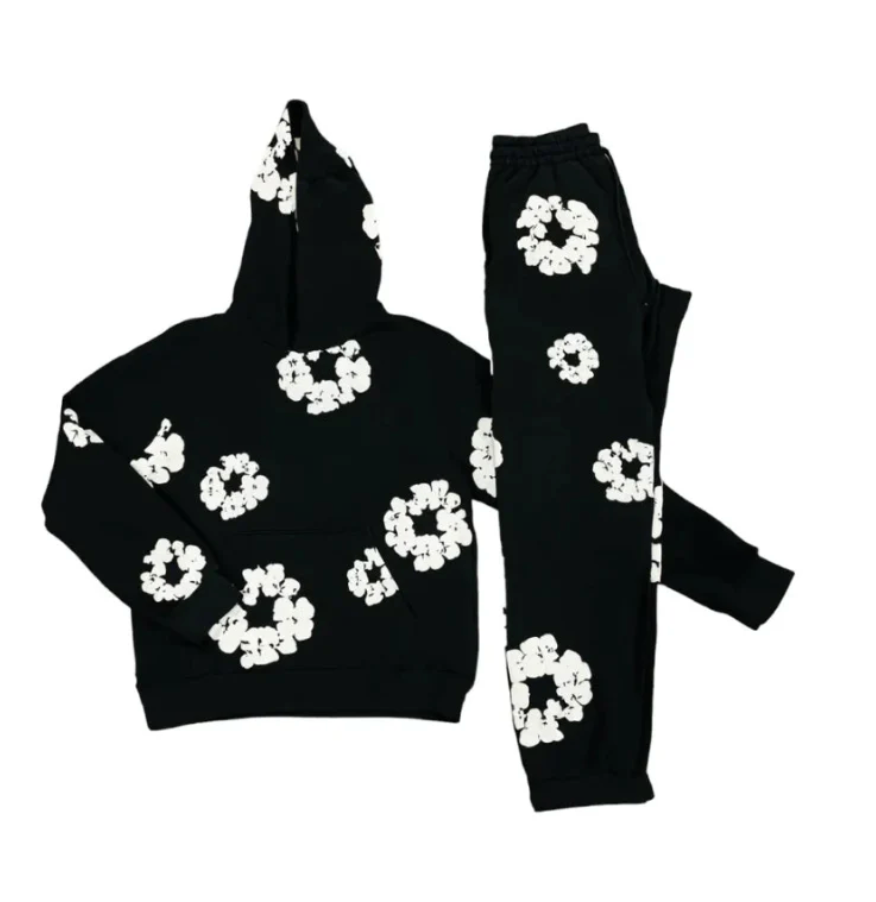 ModaDenim - Unisex Viral Blomster træningsdragt med ikoniske print