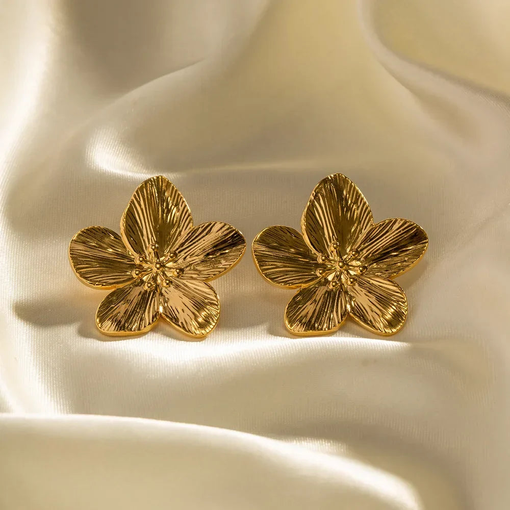 Juliette - Vintage blomsterøreringe i guld