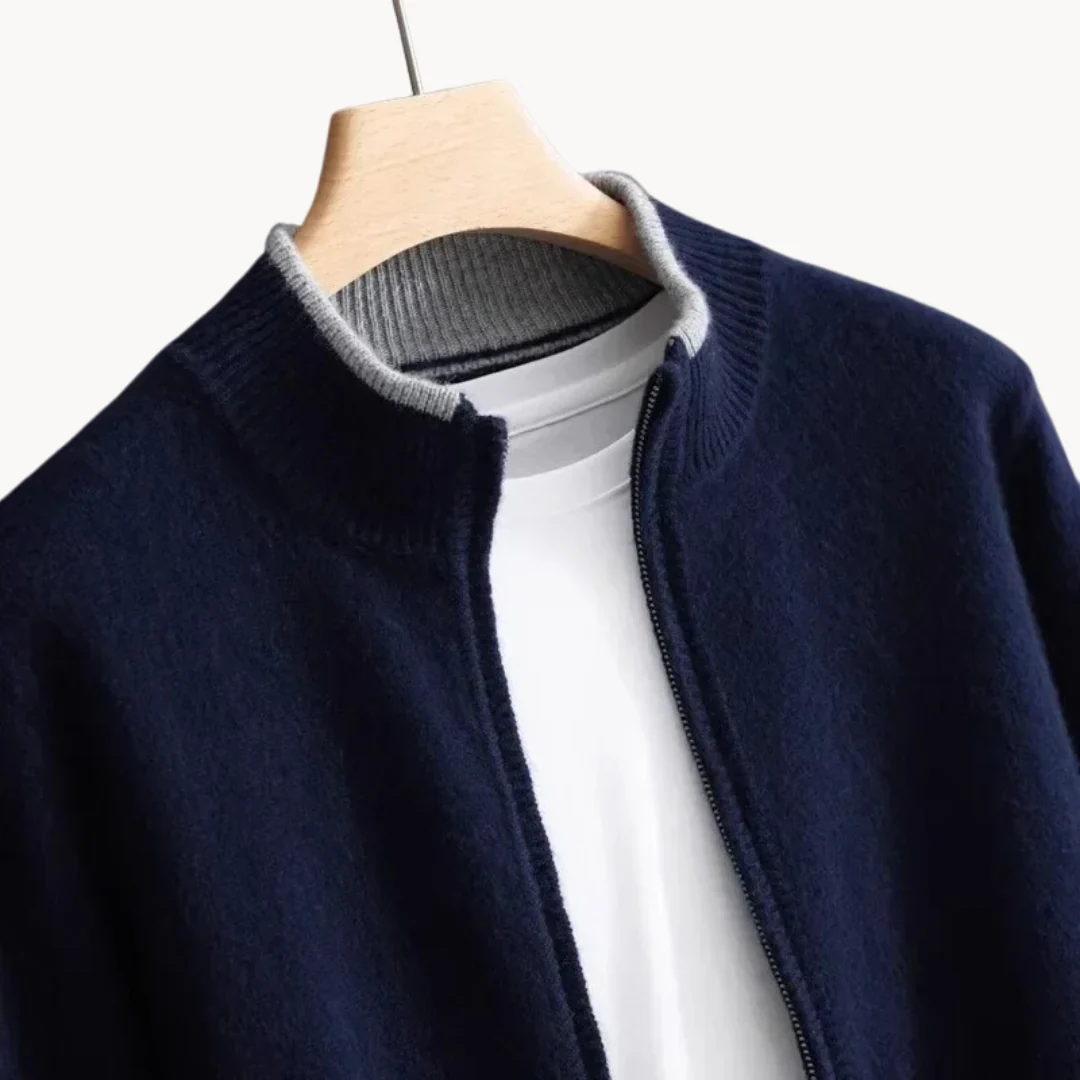 Merino - Herre uldvest med lynlås