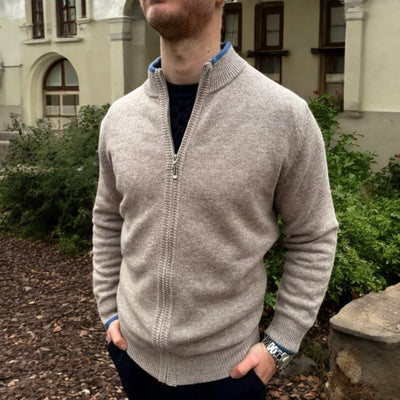 Merino - Herre uldvest med lynlås