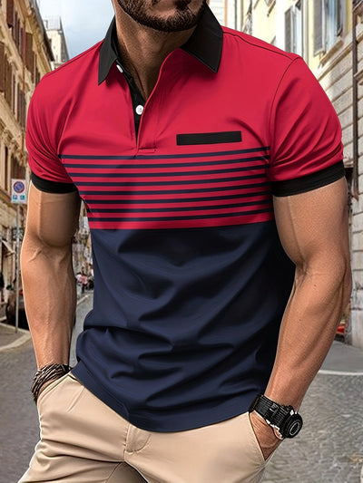 Louis｜Men's summer polo with stripes