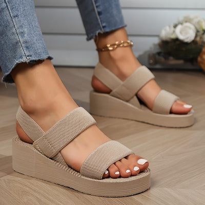 Smarte og behagelige damesandaler - sommer-slip-ons med platform og tyk sål og rund næse
