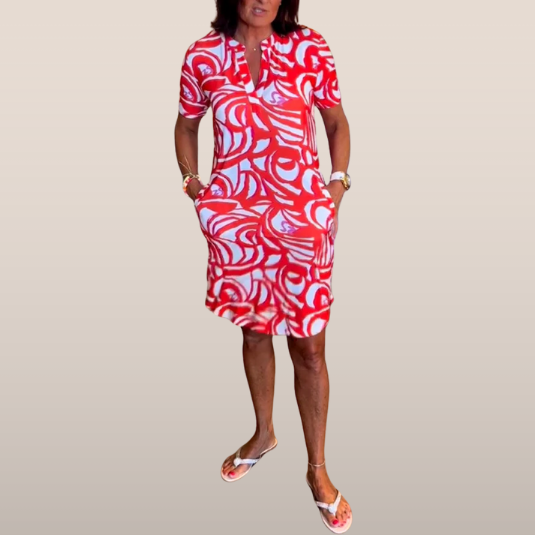 Colette - Abstract Print Dress Casual Style