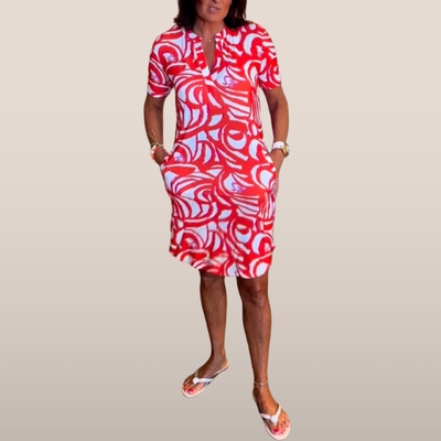 Colette - Abstract Print Dress Casual Style