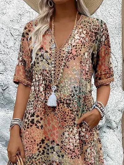 Harper Women's Dress for Summer - Elegant Floral Dress with Flowy Cut and Breathable Material