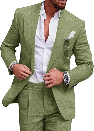 Men's 2-piece linen wedding suit