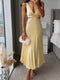 Mila Satin Dress - Elegant Midi Dress with Neckline, Delicate Pleats and Luxurious Cut