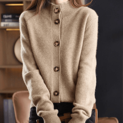 Women’s Collared Knit Button-Up Cardigan Sweater