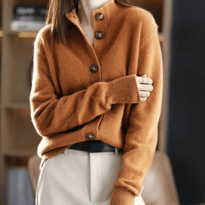 Women’s Collared Knit Button-Up Cardigan Sweater