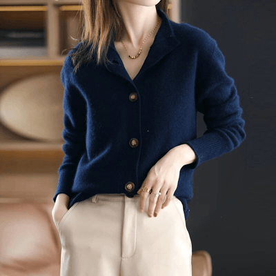 Women’s Collared Knit Button-Up Cardigan Sweater