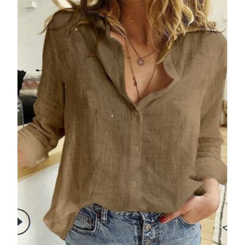 Linen shirt with collar
