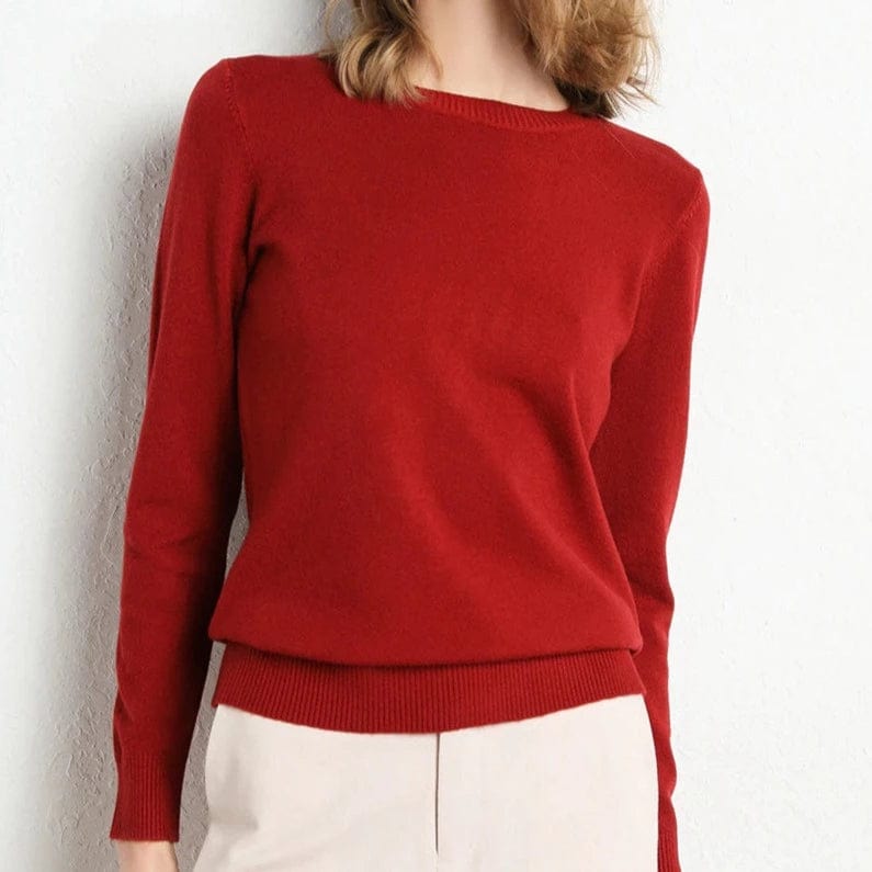 Cashmere sweater with classic neckline