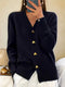 Annie Women's Knit Cardigan - Warm Wool Cardigan with Buttons for Autumn and Winter