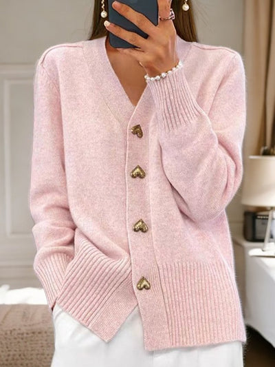 Annie Women's Knit Cardigan - Warm Wool Cardigan with Buttons for Autumn and Winter